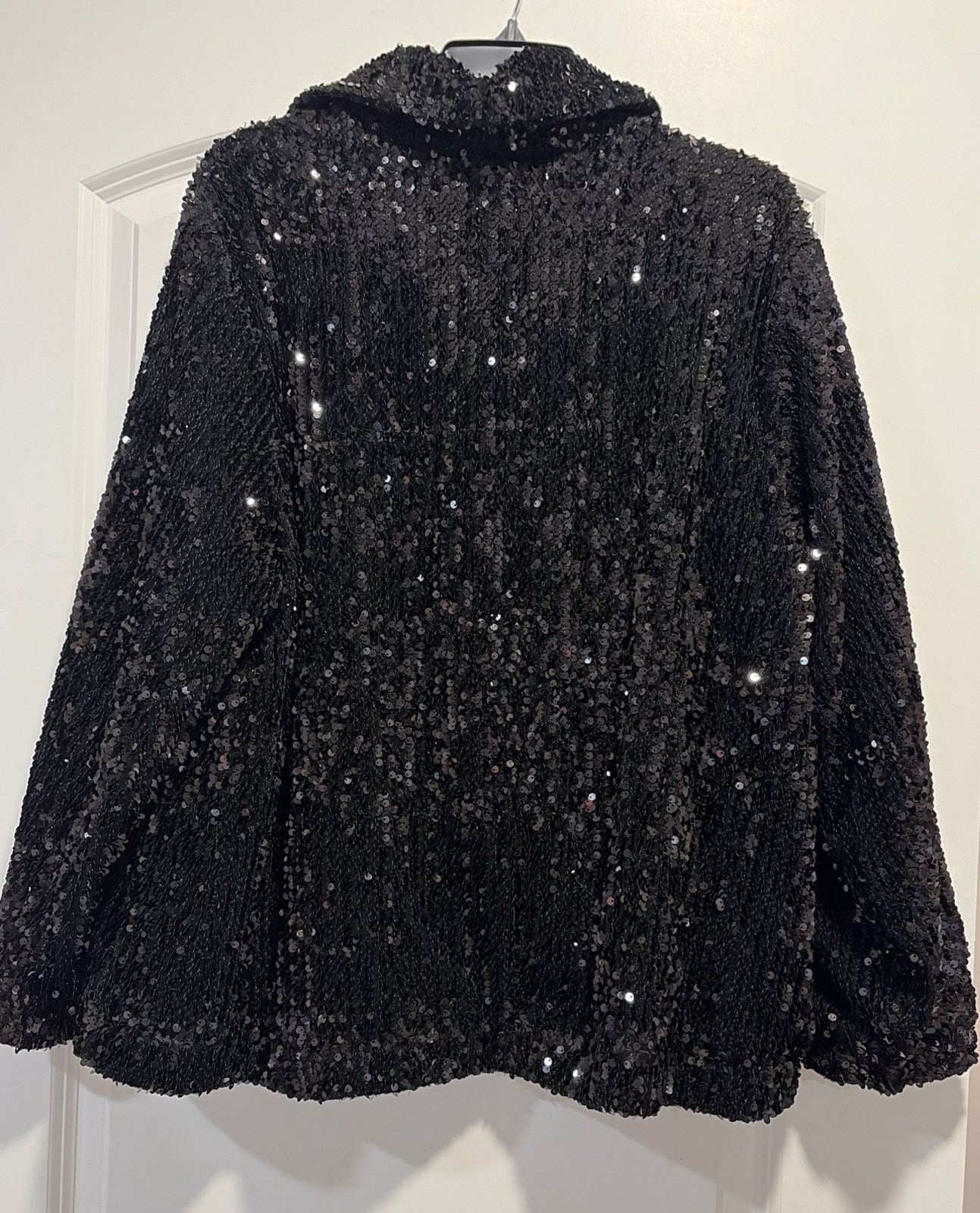 Ruby Red Black Sequin Jogging Jacket Size 1X - image 4