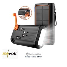 revolt Kurbel-Dynamo-Solar-Powerbank, 30.000 ...