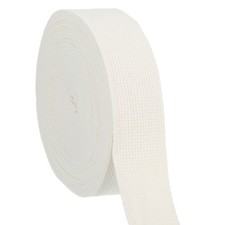 Cotton Webbing 1.5 Inch 11 Yard Polyester Cotton Weave Webbing Strap Twill Beige