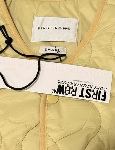 NWT Unisex SMALL First Row Quilted Jacket Yellow Melting Earth Graphic Bomber image 6