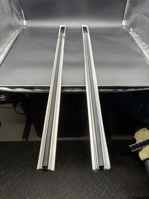 Vintage Trim Moldings Left & Right Pair Chrome Rubber Insert OEM