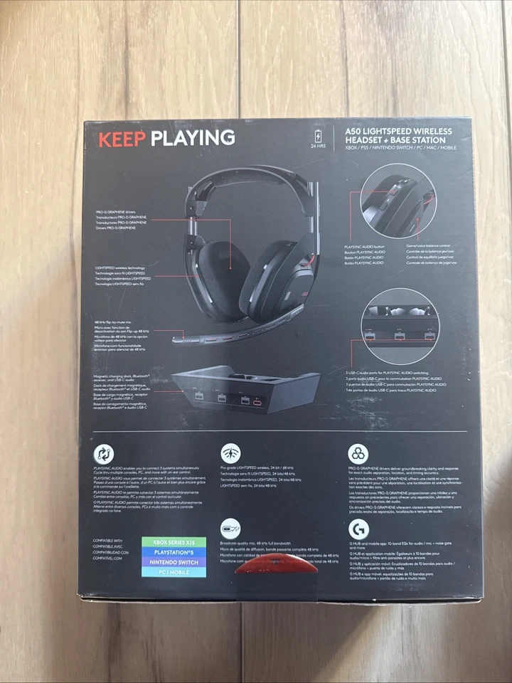 Logitech A50 LIGHTSPEED Wireless Gaming Headset + Base Station Gen 5 939-002217 - Image 2 of 4