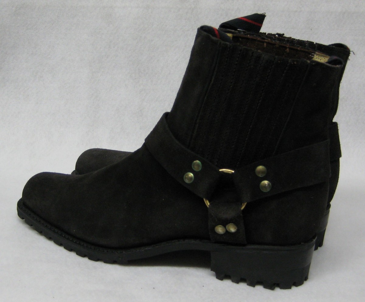 ORIGINAL VINTAGE NANA LEATHER SUEDE HARNESS MOTORCYCLE BIKER BOOTS