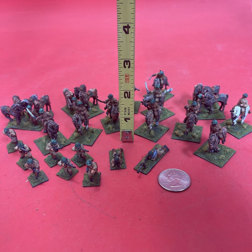 15mm Painted WWII Miniatures Lot – Infantry, Cavalry. #45 - Image 2 of 4