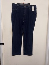 Chico  s So Slimming Girlfriend Straight Leg Jeans NWT 16R Dark Wash