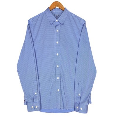 RHONE PERFORMANCE BUTTON DOWN LONG-SLEEVE SHIRT   BLUE/WHITE CHECK   MEN S M