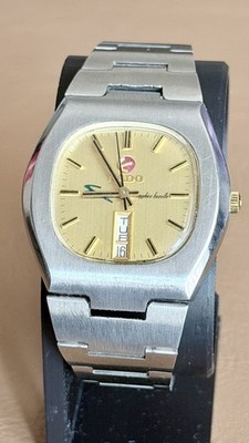 Rado Gazelle Day-Date Automatic 37mm Stahl Vintage 1970s Green 