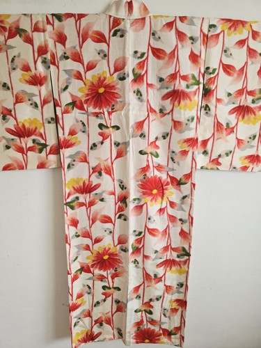 1930s Antique Japanese Silk KIMONO Robe ,Meisen,Gown, Dressing,Lingerie, 141