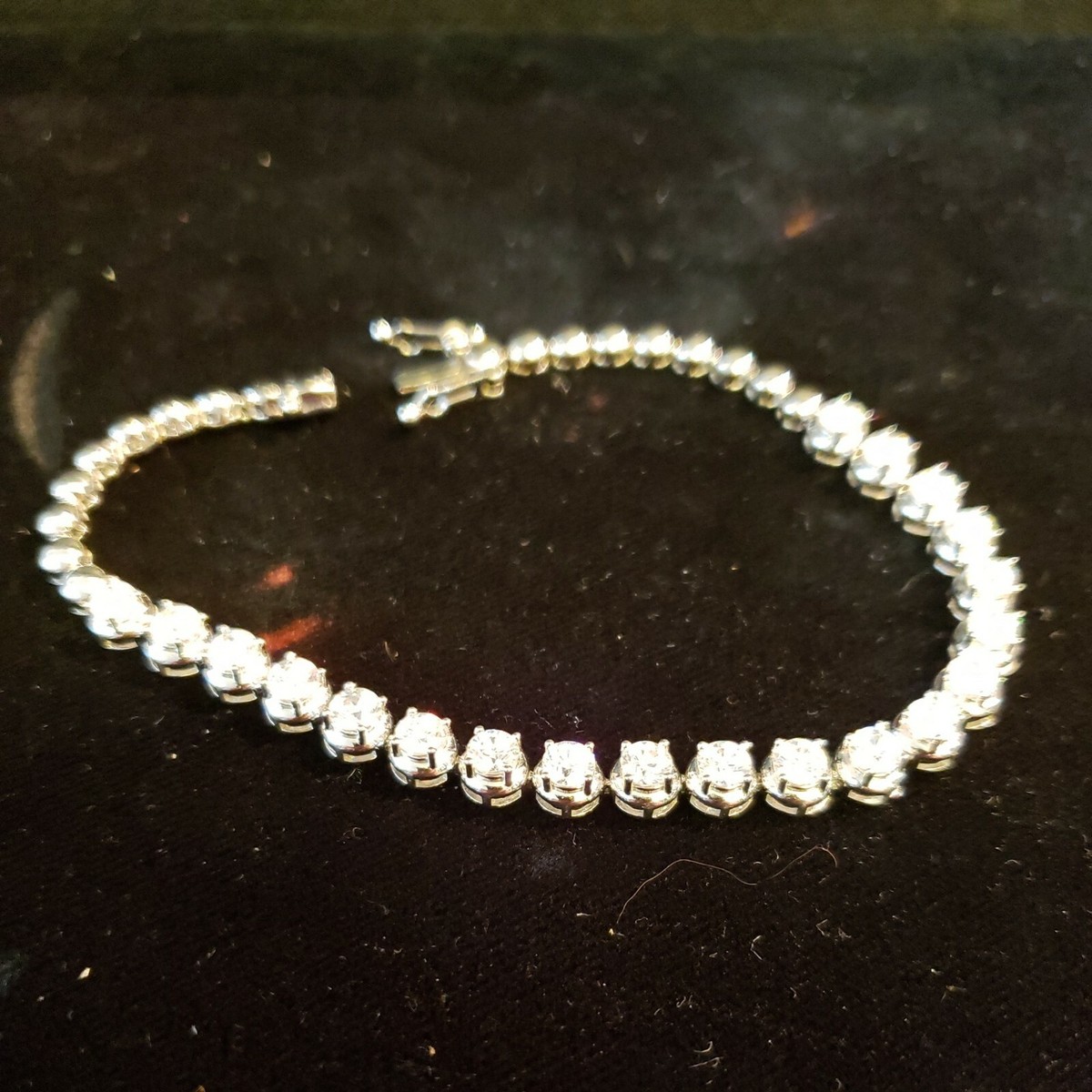 Sterling silver bracelet w/ fancy beadwork & cubic zirconia (8