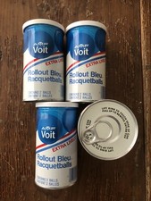 Lot Of 4 Cans Vtg AMF Voit Rollout Bleu Racquetballs Can W/ 2 Each Blue Balls