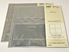 2 Pk Hallmark 12x12 4 Pocket 4x6 AR1911 Instant Scrapbook Refill Pgs 10 Pack NEW