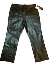  MARGARET GODFREY BLACK LEATHER PANTS SIZE 14 NWT