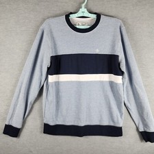 Penguin Men Sweatshirt M Blue Navy White Center Chest Crew Neck Long Sleeve