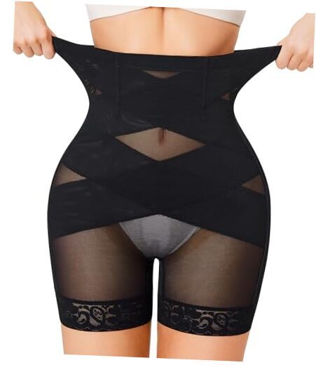 High Waisted Tummy Control Shapewear Butt Lifter in Black-image