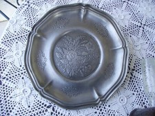 Ancien Plat rond En Etain d'ar…