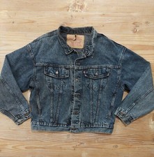 VTG Levi's Mens Denim Trucker Jacket Size Large Faded Blue Distressed 70598-4865