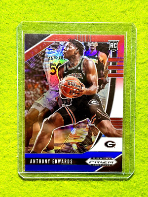 Anthony Edwards PRIZM ROOKIE CARD RED WHITE BLUE SP 2020 Panini Prizm UGA WOLVES