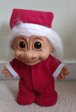 Rare Vintage Russ Berrie Christmas Santa Troll with Plastic Body - Approx. 20cm