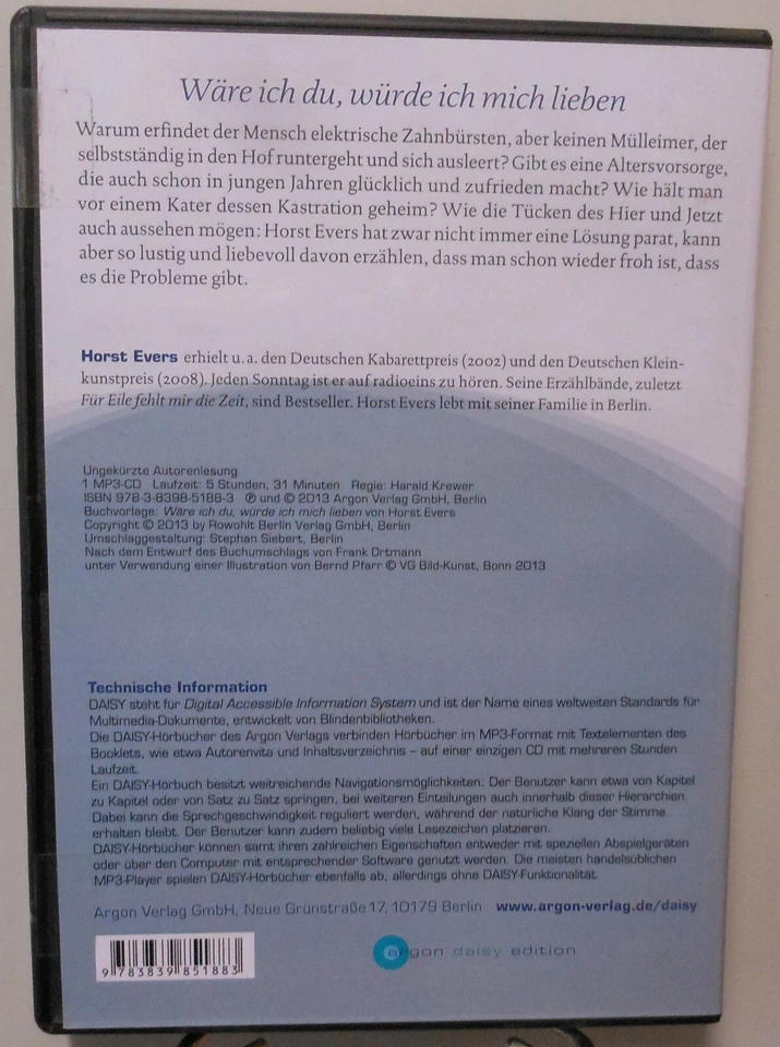Hörbuch Wäre ich du würde ich mich lieben MP3 CD Humor Roman DAISY Edition T1330 - Bild 2 von 4