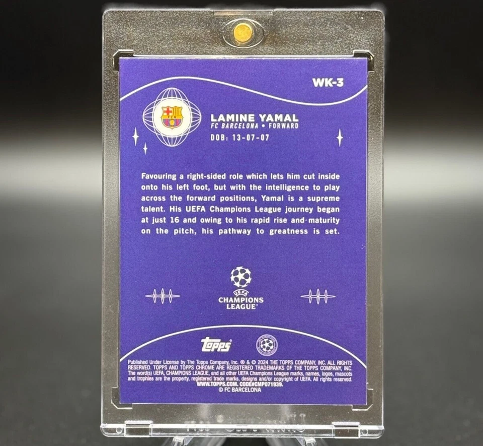 Lamine Yamal 2023-24 Topps Chrome UCC Wonderkids Refractor #WK-3 Rookie Card RC - Image 2 of 4