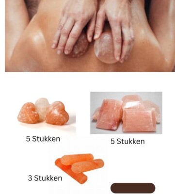 Salz Massage Steine 13er Set   Kristallsalz Massagestein Wellness & Spa Zubehör