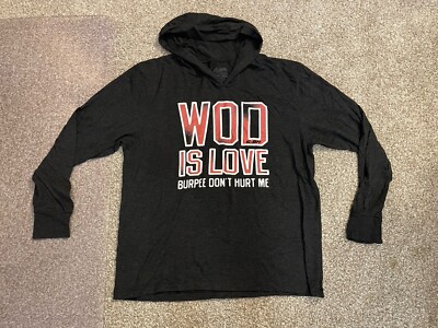 Ground To Overhead XL Black ''Wod is Love'' Long Sleeve Graphic Hoodie