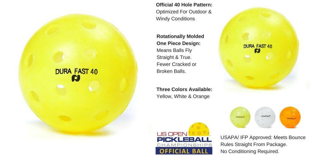  Dura Fast 40 Pickleballs, Outdoor Pickleball Balls