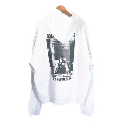 Wolves of Wall Street Hoodie Leandro Lopes Handmade Designer White Size XL Money