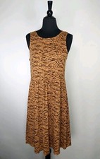 Old Navy Brown Black Knit Sleeveless Fit Flare Dress Size Small S