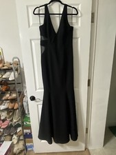 Black vneck Formal Fitted Jay Godfree Gown