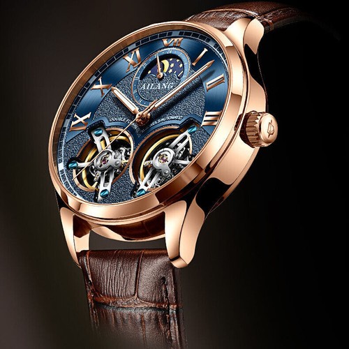 AILANG Herren Mechanische Uhr Mondphasen Wasserdicht Tourbillon Armbanduhren - Bild 15 von 31