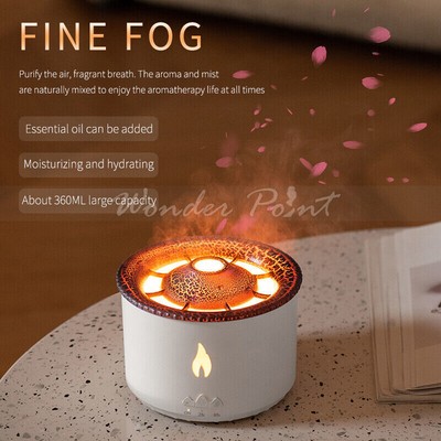 Cute Aroma Volcano Fire Flame Diffuser Humidifier For Aromatherapy Essential Oil