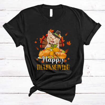 Happy Thanksgiving Turkey Cat Eating Dinner Thanksgiving Costume T-Shirt, Mug
