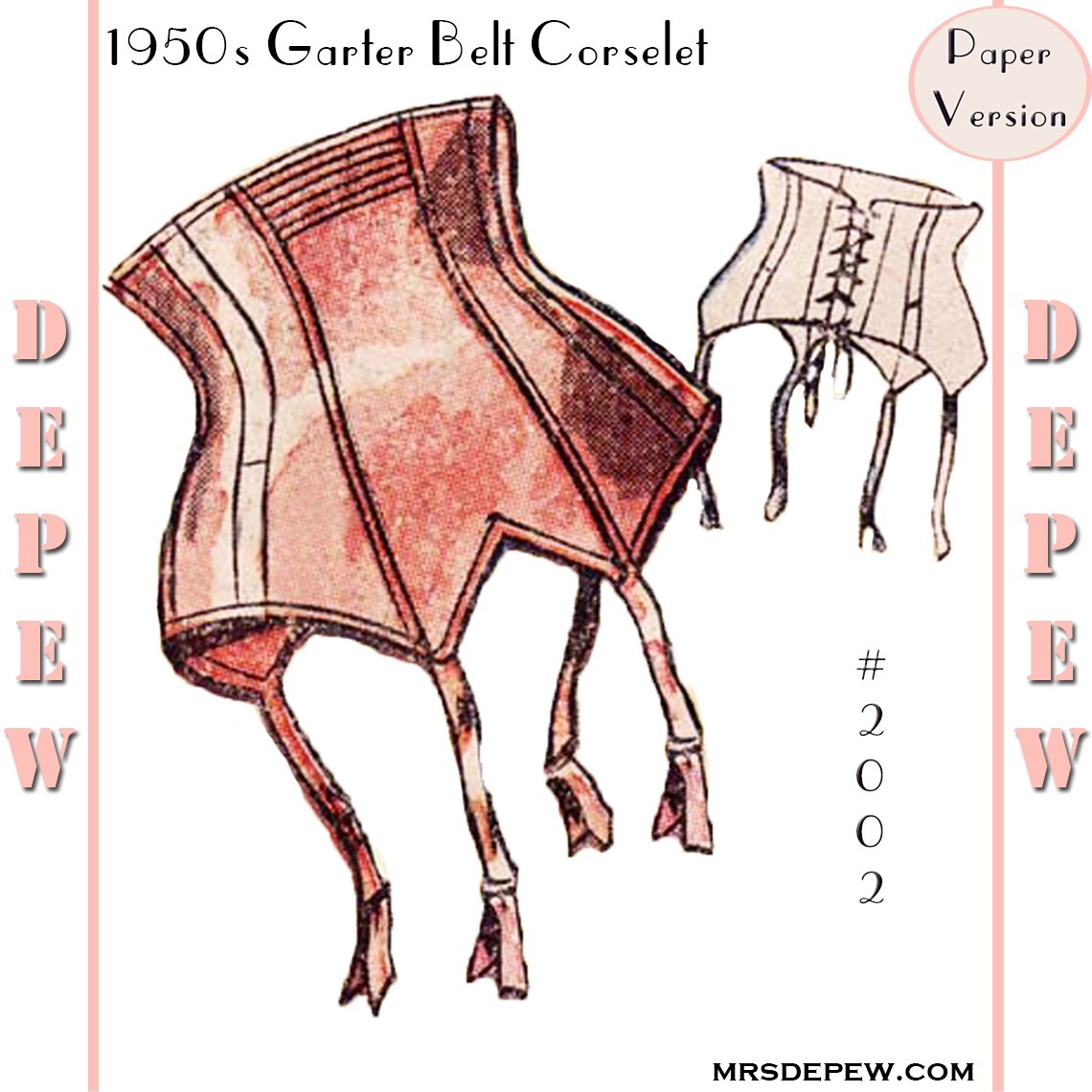 garter belt sewing pattern Garter Belt Pattern PDF, High Waist Suspender Belt. Easy Sewing Digital  Pattern for Beginners. Lingerie DIY. Instant Download main image 0