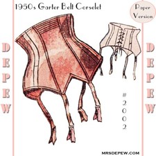 Vintage Sewing Pattern French Corset Garter Belt 1950s Pin-up 25-45