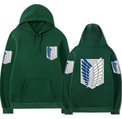 attack on titan green Hoodie Sweatshirt 