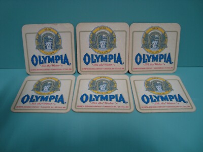 6 - Olympia Beer Coasters Olympia Washington  '' It's the Water ''