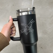 Custom Mama Holding Kid Hands Engraved 40oz Tumbler,Meaningful Mother's Day Gift