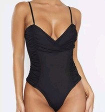 NWT PrettyLittleThing Mesh Ruched Panel Bodysuit