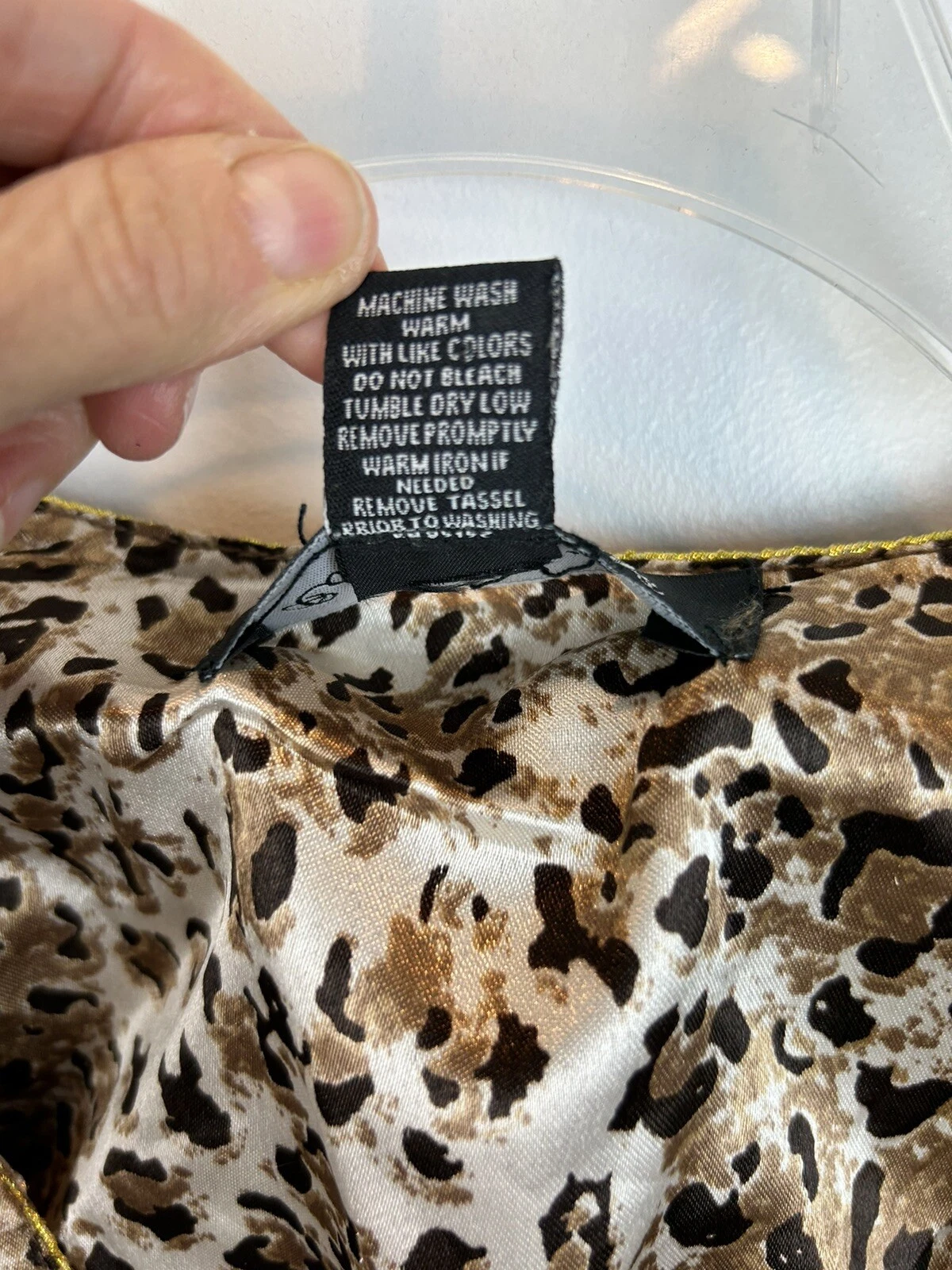 VETEMENTS Cool Clothings Mumu Vestito Donna OS Casa Accappatoio Stampa Animalier Beige Nero Raso