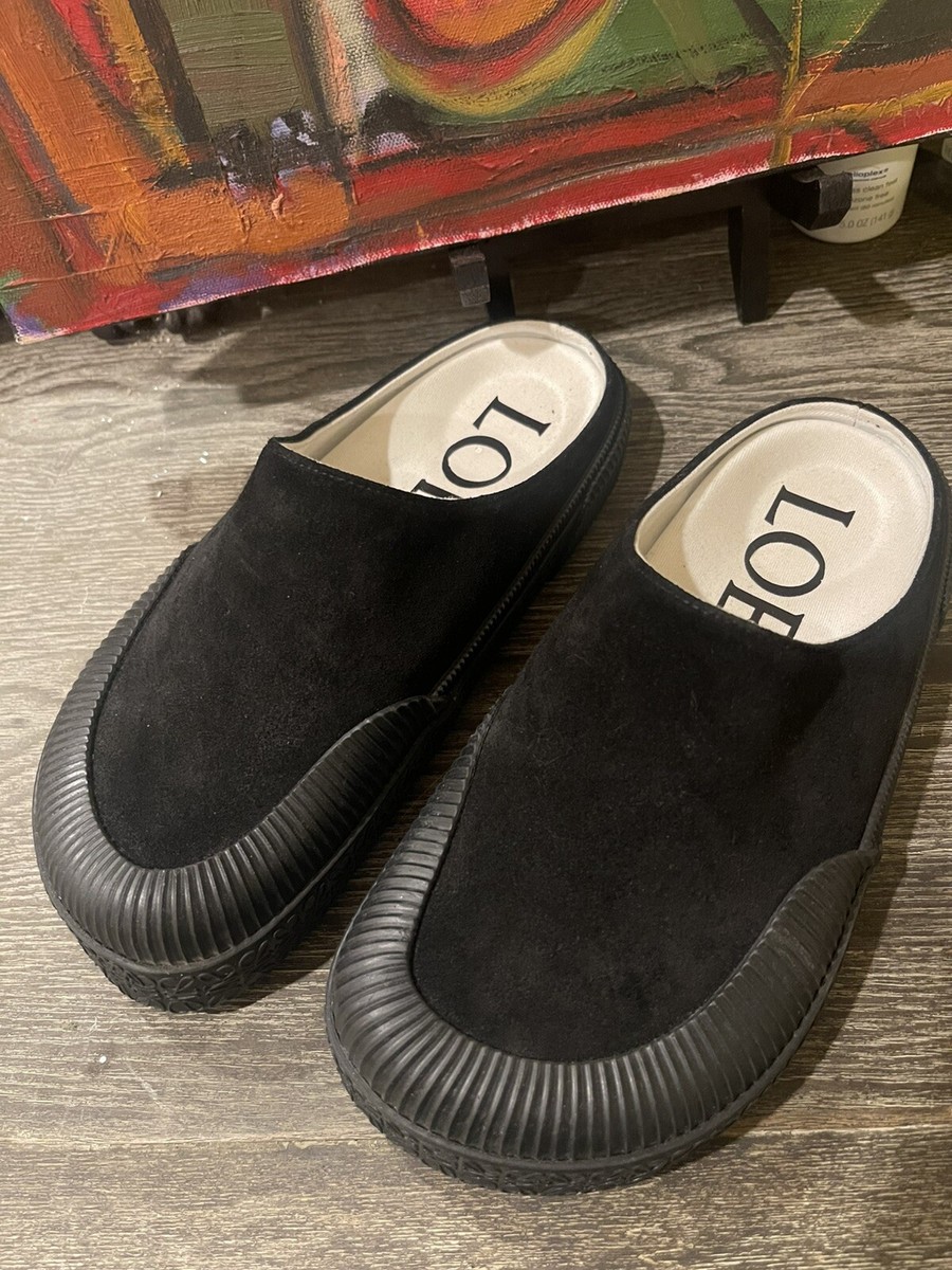 Loewe Women's Paulas Ibiza Terra Vulca Black Suede Slip On