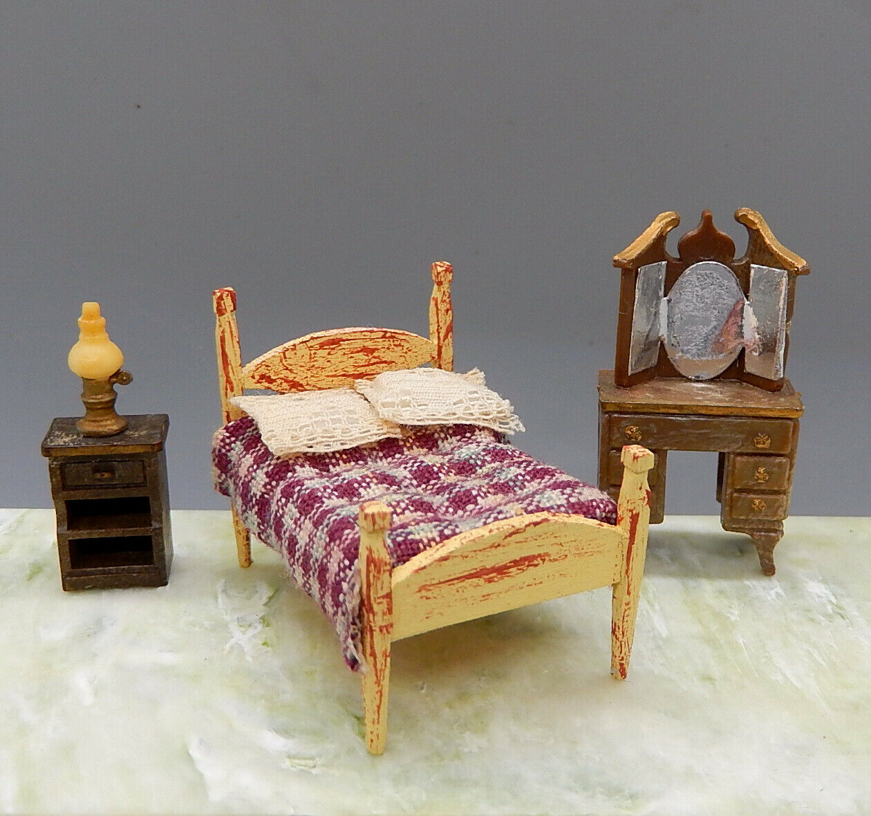 Vintage 1 4 Scale Bedroom Safety and trust Lot 1:48 Long-awaited Dollhouse Furniture Miniature