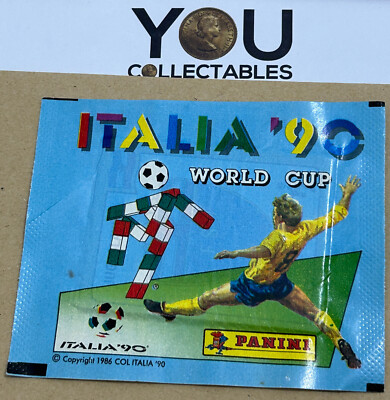 Panini World Cup Italia 90 Sealed Sticker Pack with Yuguslavia foil Badge Inside