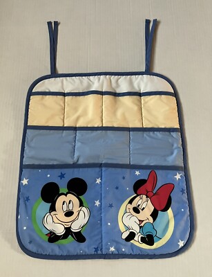 Childrens Mickey Minnie Mouse Organizer Ties 9 Pockets Shoes Toys Misc 17.5 X 20