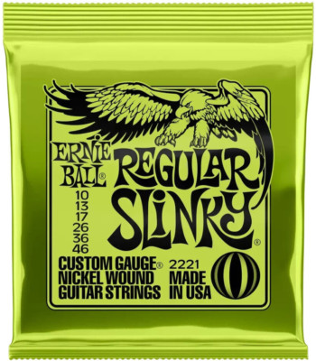 Ernie Ball 2221 Regular Slinky 6-saitige Saiten für E-Gitarre 10-46