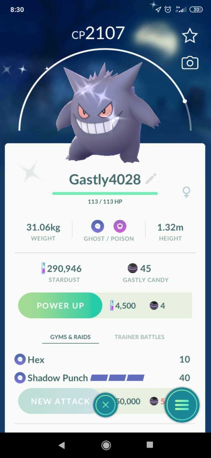 Finally got the shiny gengar 👻✨✨ #pokemongo #shinypokemon