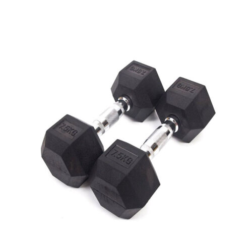 1KG-55KG Rubber Hex Dumbbell Fitness Home Gym Exercise Strength Weight Set Pair - Picture 22 of 41