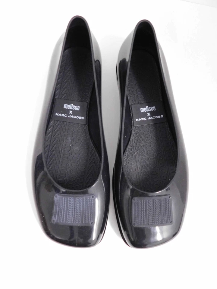 Melissa Marc Jacobs Black Ruby Jelly Ballet Flat Shoes sz 7 - Image 3 of 4