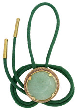 Green Aventurine Cabochon Cab Gem Gold Mesh Bolo Tie Cord Tips EBS7056/92424