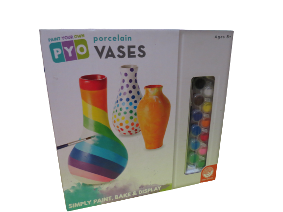 PYO Paint Your Own Porcelain Vases Paint Bake Display Ages 8+ New And Sealed